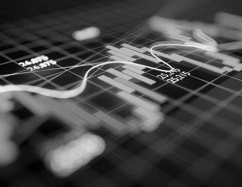 A stock chart, showing stock candles and prices.