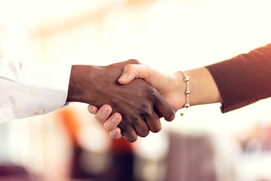 Two People Shaking Hands